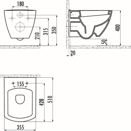 Унитаз-биде подвесной Creavit Tetra TP326.00000 - фото 4