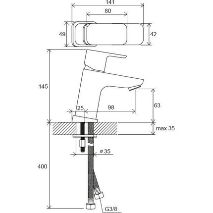 Смеситель для раковины Ravak 10° Free TD F 012.20 X070148, чёрный матовый - фото 5