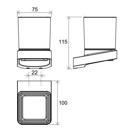 Стакан для зубных щеток Ravak 10° X07P557, цвет чёрный - фото 5
