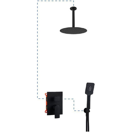 Душевая система для душа AQG Alpha EC218 19ALPEC21805, черный матовый - фото 