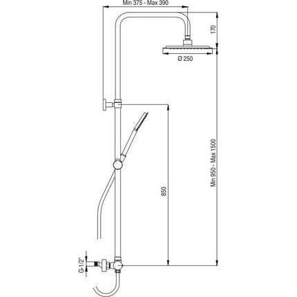 Душевая стойка AQG Tube 21NIR25TUA02 - фото 4