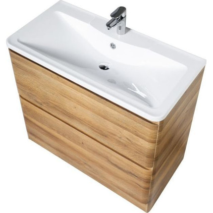 Тумба напольная с раковиной BelBagno ALBANO-1000-2C-PIA-RR 100 см, Rovere Rustico, Цвет фасада: Rovere Rustico - фото 4