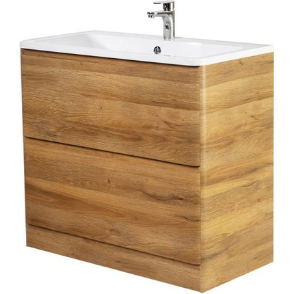 Тумба напольная с раковиной BelBagno ALBANO-1000-2C-PIA-RR 100 см, Rovere Rustico, Цвет фасада: Rovere Rustico - фото 3