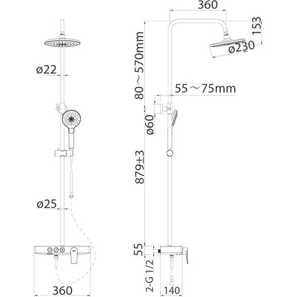 Душевая стойка Iddis Shelfy SHESB3Bi06 - фото 7