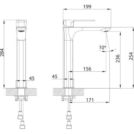 Смеситель для раковины высокий Iddis Slide SLIBL01i01, черный матовый - фото 7