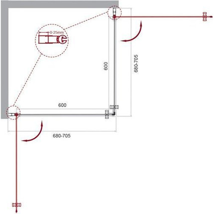 Душевое ограждение BelBagno 70x70 см ETNA-A-2-70-C-Cr, хром/прозрачное - фото 2