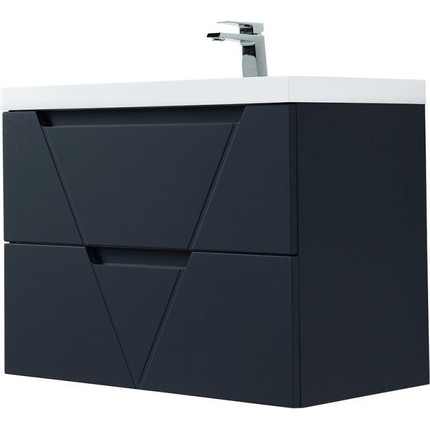 Тумба подвесная с раковиной BelBagno VITTORIA-900-2C-SO-GO-P 90 см, Grigio Opaco - фото 
