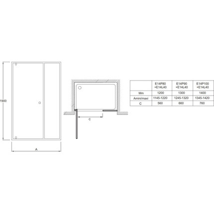 Душевая дверь Jacob Delafon Serenity 80 см E14P80-GA, хром/прозрачное - фото 2