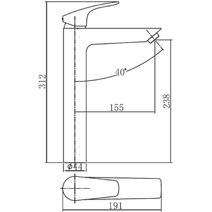 Смеситель для раковины Aquanet Static AF330-11B 261821, чёрный матовый - фото 2