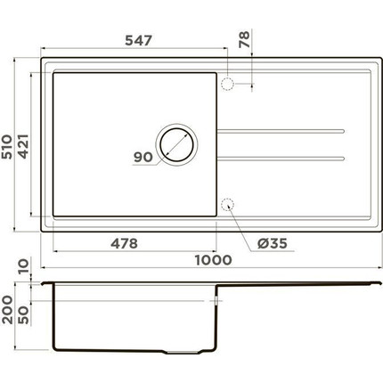 Кухонная мойка Omoikiri Tedori 100-BE 4993917, ваниль, Цвет производителя: ваниль - фото 2