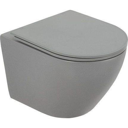 Унитаз подвесной безободковый BelBagno Colorato BB062CHR-GR, серый матовый, Цвет производителя: серый матовый - фото 