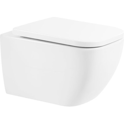 Унитаз подвесной безободковый BelBagno Alpina BB10100CHR с крышкой микролифт BB309SC - фото 