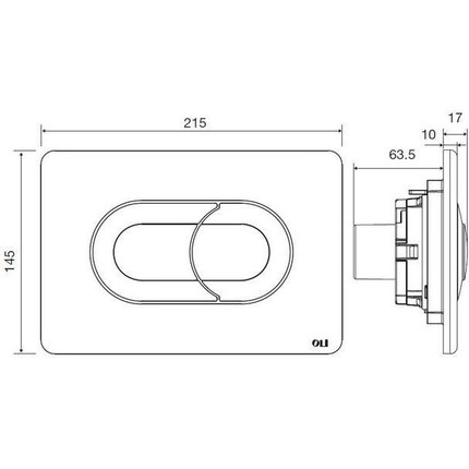 Кнопка смыва Oli Salina (пневматическая) 640084, хром глянцевый - фото, картинка 2 Кнопка смыва Oli Salina (пневматическая) 640084, хром глянцевый - фото 2