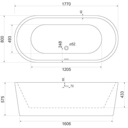 Ванна отдельностоящая BelBagno BB109-177-80 177x80 см - фото 5