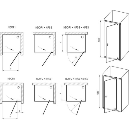 Душевая дверь Ravak Nexty NDOP2 110 см 03OD0300Z1, чёрный/прозрачное - фото 6