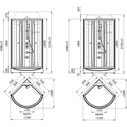 Душевая кабина Радомир Паола 1 93x93 см, белый/прозрачное - фото 6