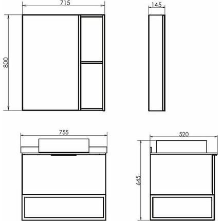 Зеркало-шкаф Comforty Порто 75 см, тёмно-коричневый - фото 6