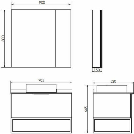Зеркало-шкаф Comforty Порто 90 см, дуб дымчатый - фото 6