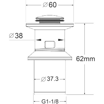 Донный клапан BelBagno BB-PCU-01-IN, сатин - фото 2
