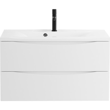 Тумба подвесная с раковиной BelBagno MARINO-1100-2C-SO-BL-P 110 см, Bianco Lucido - фото 