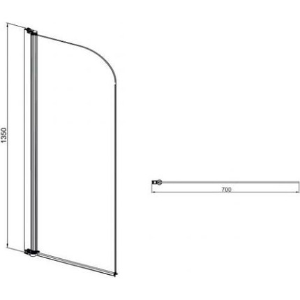 Шторка для ванны Sole Life 2 70 см, хром/прозрачное - фото 2