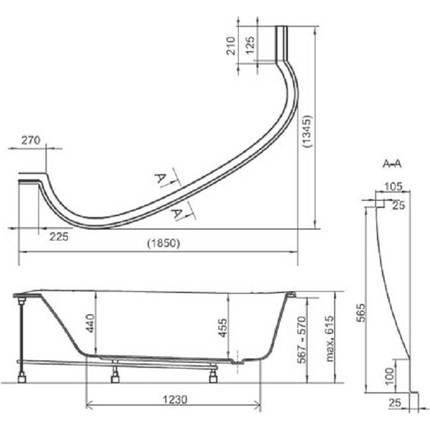 Панель фронтальная для ванны Ravak Love Story CZ75100A00 L - фото, картинка 3 Панель фронтальная для ванны Ravak Love Story CZ75100A00 L - фото 3