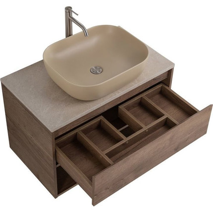 Тумба подвесная со столешницей BelBagno Kraft 100 см KRAFT-1000-1C-SO-RT+KEP-100-MCO - фото 2