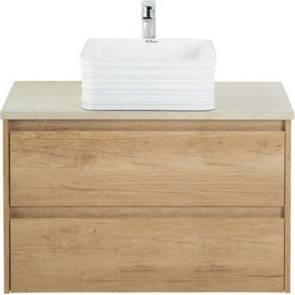 Тумба подвесная со столешницей BelBagno Kraft 90 см KRAFT-900-2C-SO-RNN+KEP-90-MCO - фото 