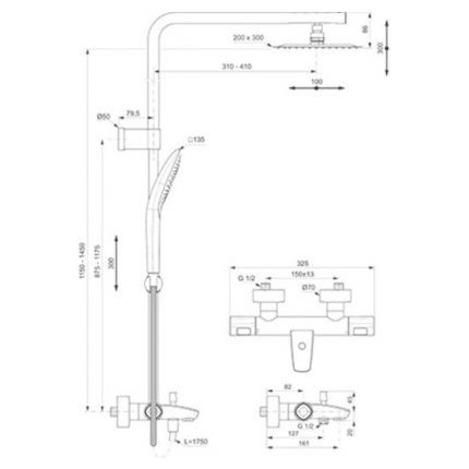 Душевая стойка с термостатом Ideal Standard Ceratherm T100 A7591AA - фото, картинка 3 Душевая стойка с термостатом Ideal Standard Ceratherm T100 A7591AA - фото 3