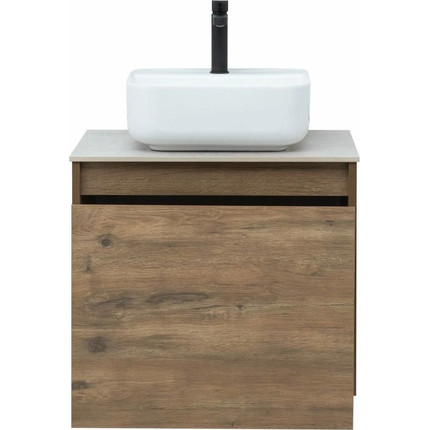 Тумба подвесная со столешницей Aquanet Nova Lite 60 см 249511 (1 ящик) дуб рустикальный, Цвет фасада: тёмное дерево - фото 6