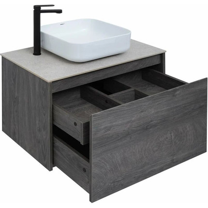 Тумба подвесная со столешницей Aquanet Nova Lite 75 см 242274 (1 ящик) дуб рошелье, Цвет фасада: дуб рошелье - фото 8