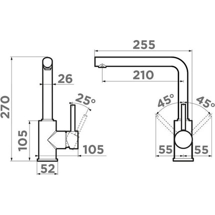Смеситель для кухни Omoikiri Nakagawa GB 4994363, графит - фото 2