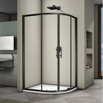 Душевое ограждение Veconi Rovigo 120x80 см RV08B-12080-01-C3, чёрный/прозрачное - фото 