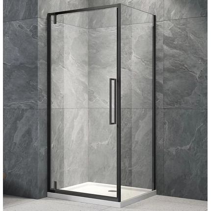 Душевое ограждение Veconi Rovigo 70x70 см RV033B-7070-01-C7, чёрный/прозрачное - фото 