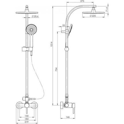 Душевая стойка Mixxus Sas SS0041, нержавеющая сталь - фото 3