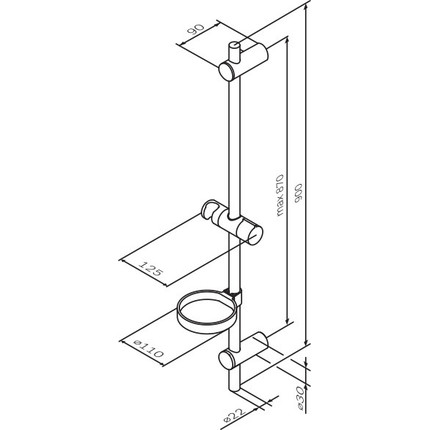 Штанга для душа Am.Pm Spirit 900 мм F0370064 - фото 3
