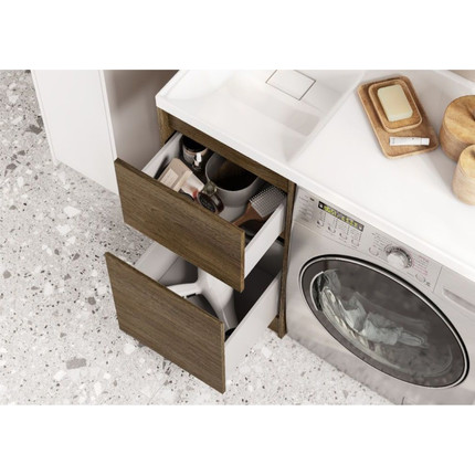 Тумба напольная с раковиной-столешницей Акватон Лондри 105 см 1A2670K1LHDY0 (раковина слева) дуб кантри - фото 6