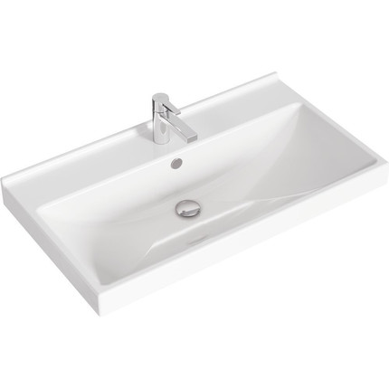 Тумба подвесная с раковиной Aqwella Urban 80 см URB0108DD, дуб давос, Цвет фасада: светлое дерево - фото 6