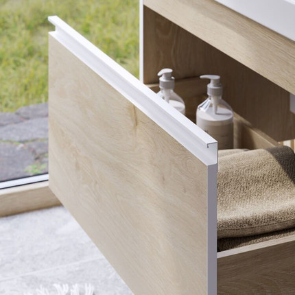 Тумба подвесная с раковиной Aqwella Urban 80 см URB0108DD, дуб давос, Цвет фасада: светлое дерево - фото 7