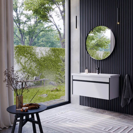 Тумба подвесная с раковиной Aqwella Urban 100 см URB0110W, белый глянцевый, Цвет фасада: белый - фото 6