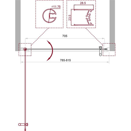 Душевая дверь BelBagno 80 см UNO-B-1-80-CH-Cr, хром/шиншилла - фото 4