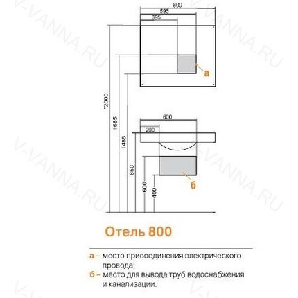 Раковина Акватон Отель 80 см 1A70063NOT010 - фото 3