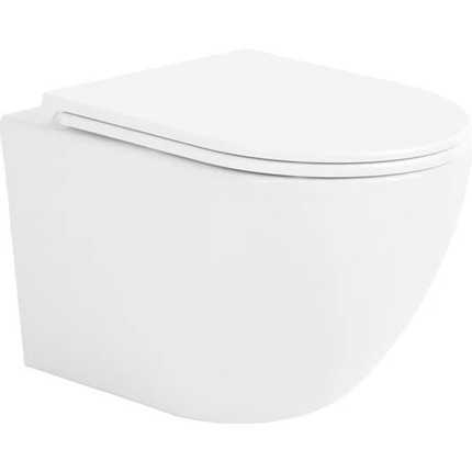 Унитаз подвесной безободковый Sintesi Evi SIN-TS-EVI-151WM с крышкой микролифт, белый матовый, Цвет производителя: белый матовый - фото 