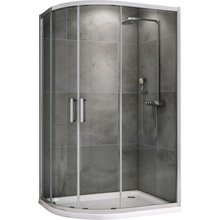 Душевое ограждение Abber Schwarzer Diamant 110x90 см AG01119, хром/прозрачное - фото 