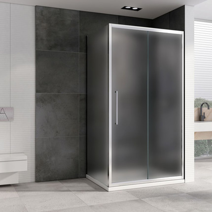 Душевое ограждение Abber Schwarzer Diamant 140x75 см AG30140MH-S75M, хром/матовое - фото 2