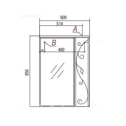 Зеркало-Шкаф Акватон ЛИАНА 60 см 1A162702LL01L - фото 4