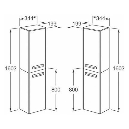 Пенал подвесной ROCA The GAP 35 см левый ZRU9302747, фиолетовый - фото 7