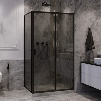 Душевое ограждение Ambassador Forsa 110x80 см 17022217ABB-80ABB, чёрный/тонированное - фото 2