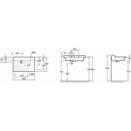 Раковина мебельная Jacob Delafon Soprano 80 см EXL122-00 - фото 2