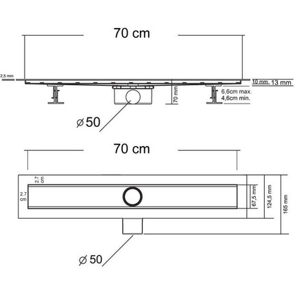 Трап Vincea Say Optima Bukle 70 см SAY.601.70.P.BUK, хром - фото 6